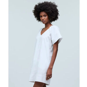 Madewell V Neck Mini Short Sleeve Trendy Going Out Shirt Dress US Women's L New